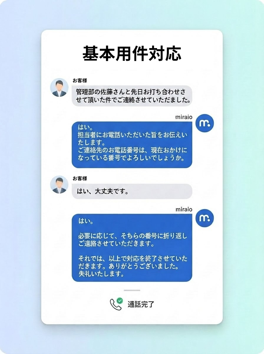 基本用件の対応トーク例